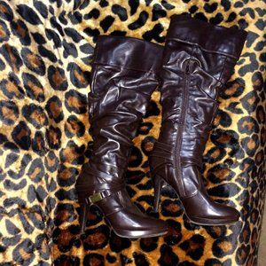 Brown Rouching Tall Boots